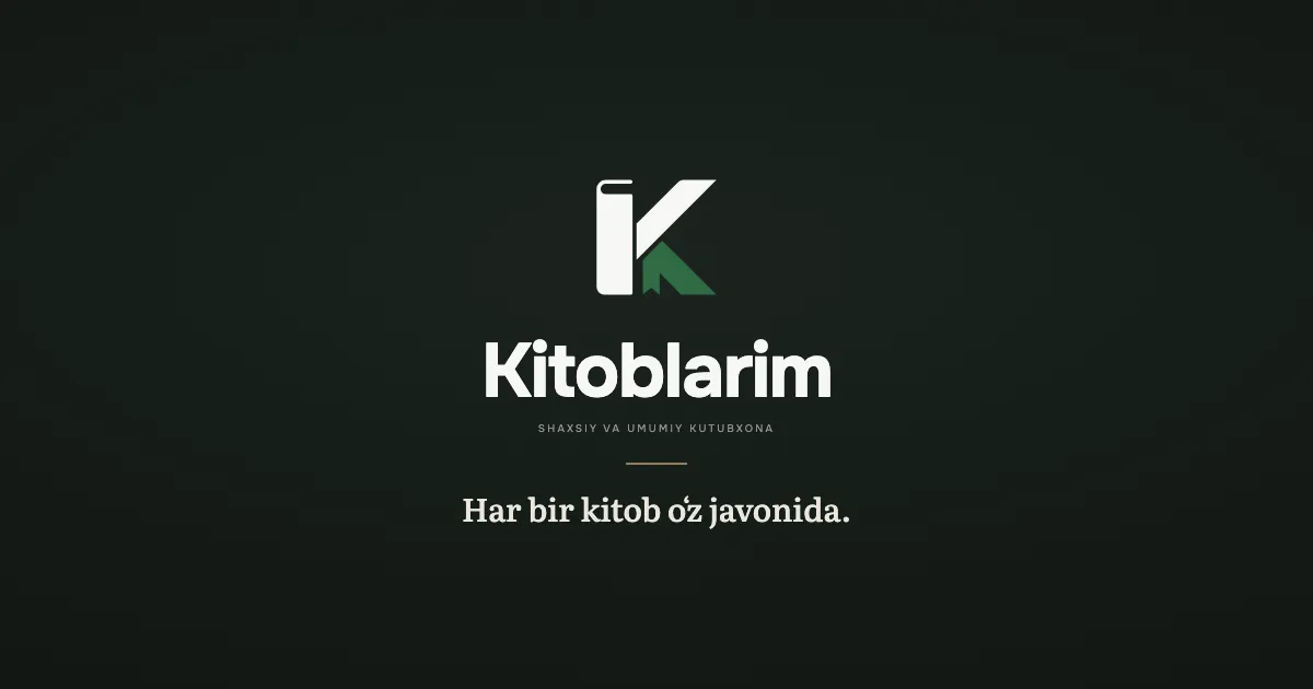 Kitoblarim logotipi: “Har bir kitob oʻz javonida.”